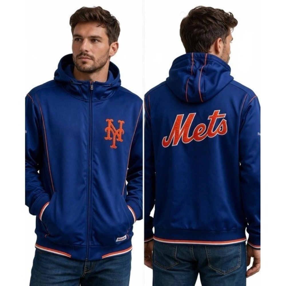 New York Mets Full Zip Hoodie 4X Stitches Blue NWT Big & Tall MLB
